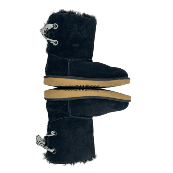 UGG girls black short boots with back lace size 2 - Picture 7 of 7